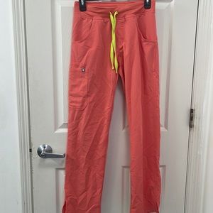 Figs Technical Collection Scrub Pants in Hot Coral Size XS
